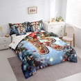 thumbnail image 4 of Manfei Kawaii Monogrammed R Bedding Comforter Set 7pcs for Kids, Winter Snowflake King Bedding Sets, Merry Christmas Reversible Bed Sheets, Luxury Bedroom Decor, 4 of 8