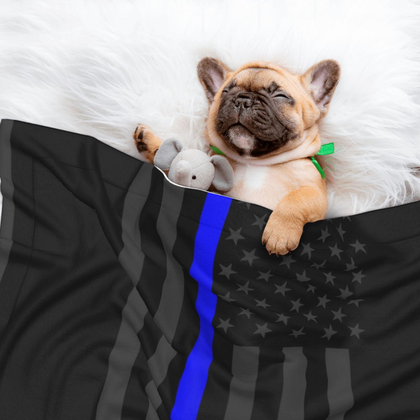 Flannel Throw Dog Blanket Group Of Thin Blue Line Flag Soft Warm Print Pet Blankets for Small Dog Cat Puppy