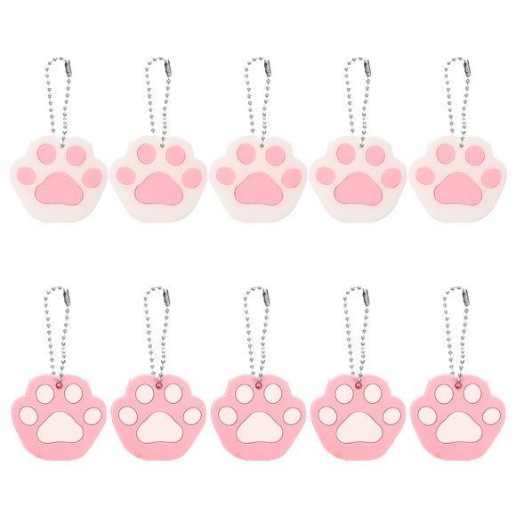 CTIRCHIU 10Pcs Plastic Key Cover Cat Key Ring Decor PVC Protector For Building Keys