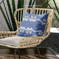 thumbnail image 3 of Amrita Sen Designs  16 x 16 in. Sephalina Paisley Leaves Broadcloth Indoor & Outdoor Zippered Pillow - Muted Blue & White, 3 of 7