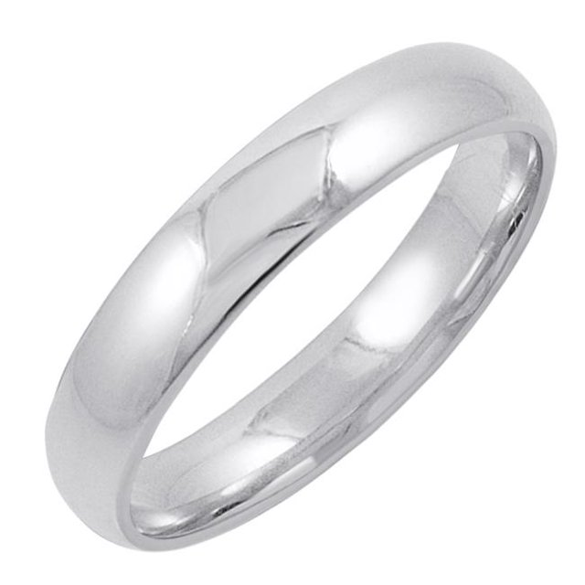 Bande de Mariage Simple Confort 10K Or Blanc pour Hommes, Taille 9