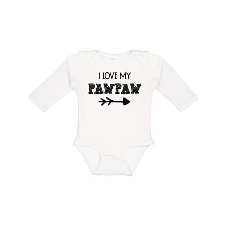 

Inktastic I Love My Pawpaw with Arrow Gift Baby Boy or Baby Girl Long Sleeve Bodysuit