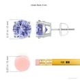 thumbnail image 2 of ANGARA Natural Basket-Set Round 3.6 ct Tanzanite Studs in 14K White Gold for Women (Size-8mm) | December Birthstone, Birthday, Anniversary, Jewelry Gift for Women | Natural Tanzanite Earrings, 2 of 10