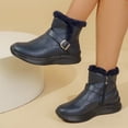 thumbnail image 3 of EKVAHL Women's Winter Snow Boots, Slip‑On Buckle Strap Ankle Booties, Non‑Slip Thick Sole Warm Boots for Cold Days Navy, 3 of 5