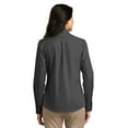 thumbnail image 2 of Port Authority Ladies Long Sleeve Carefree Poplin Shirt Lw100 - Graphite - S, 2 of 4