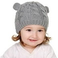 thumbnail image 4 of Gorros y guantes de otoño e invierno, trajes con orejas pequeñas y bonitas, gorros para bebés masculinos y femeninos, 4 of 5