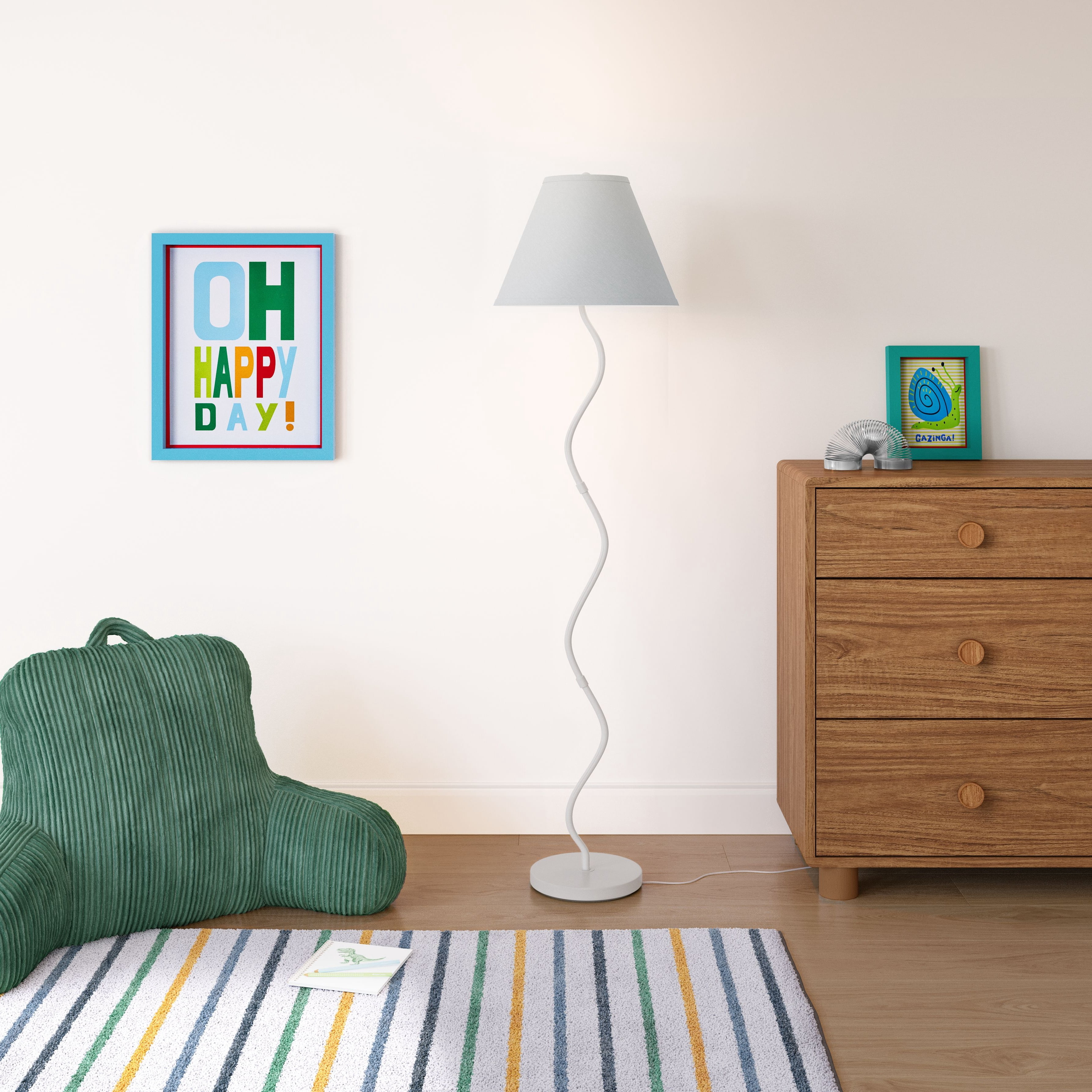 Mainstays 58 in Greige Floor Lamp with Fabric Shade