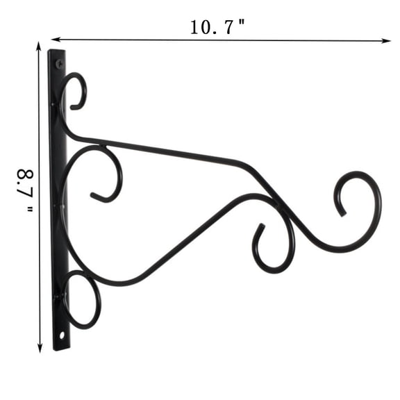 YOTQUSKI Hanging Plant Bracket, Flower Hooks for Hanging Baskets, Wind Chime Hangers for Outside, Metal Plant Hangers, Metal Hooks for Hanging Plants Flower Bird Feeders, Black, Small Size