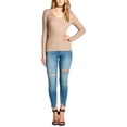thumbnail image 3 of KOGMO Women's Long Sleeve V-Neck Fitted Rib Rayon Nylon Sweater Top, 3 of 3