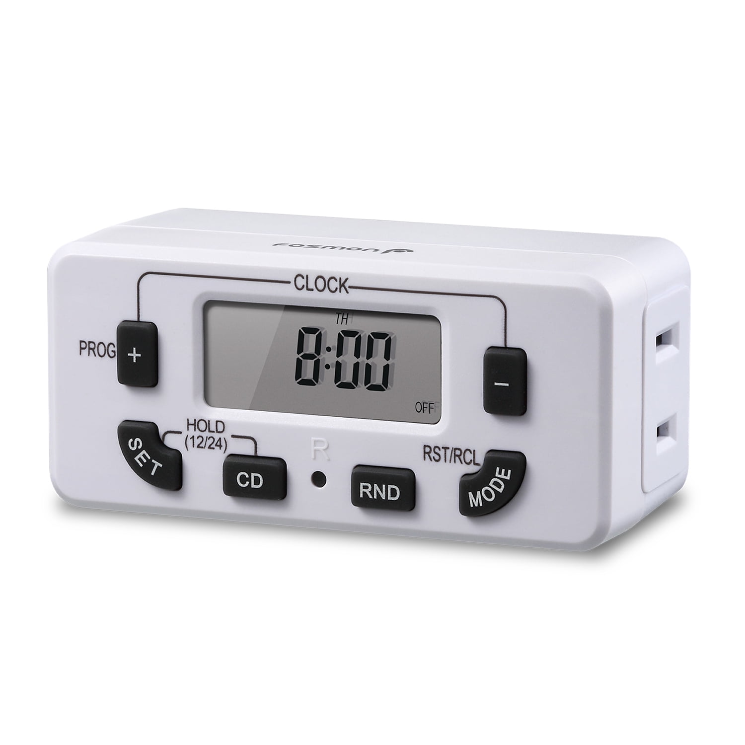 Fosmon [1 PACK] 7 Day Programmable Digital Timer Outlet, Digital Light