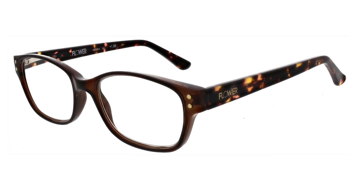 Flower by Drew Barrymore Julia Women's 2.0 Reading Glasses, Brown/Demi