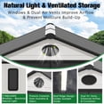 thumbnail image 5 of EAGLE PEAK 8x6 Resin Outdoor Storage Shed, Garden Shed with Floor & Lockable Doors, Tool & Equipment Storage, White/Gray, 5 of 11