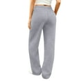 thumbnail image 4 of Lumtrix Women's Wide Leg Sweatpants High Waisted Baggy Drawstring Joggers Straight Leg Sweat Pants with Pockets Light Gray S, 4 of 6