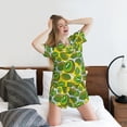 thumbnail image 3 of "Wukai Watercolor Kiwi Fruits Summer Women's Pajama Set - Short-Sleeve Top and Shorts with Elastic Waistband and Pockets for Loungewear, Yoga, and Casual Wear-Medium, 3 of 8