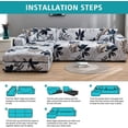 thumbnail image 3 of CJC L Shape Sofa Covers Sectional Sofa Couch Covers 2Pcs Stretch Sofa Slipcovers with 4Pcs Pillowcases for L-Shape 3+3 Seaters, 9 Colors, 3 of 9