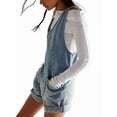 thumbnail image 2 of Women's Summer Denim Overall Shorts Romper – Loose Fit with Large Front Pockets Light Blue L, 2 of 8