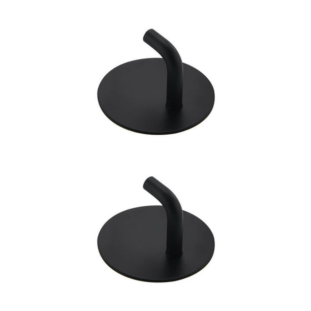 Billuyoard Colgador de pared autoadhesivo para baño de Hotel, paño de cocina, ropa, bufanda, paraguas, punzón, soporte de gancho Negro 2piezas