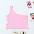 thumbnail image 4 of Tiijoy Little Girls One Shoulder Tank Top Solid Sleeveless Crop Top Gymnastics Dancewear, 4 of 8