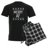 CafePress - Merry AF Men's Dark Pajamas - Men's Dark Loose Fit Cotton Pajama Set