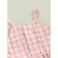 thumbnail image 6 of Bagilaanoe Newborn Baby Girls Summer OutfitS Button Ruffle Plaid Camisole Tops and Casual Shorts with Belt 3M 6M 9M 12M 18M Set, 6 of 9