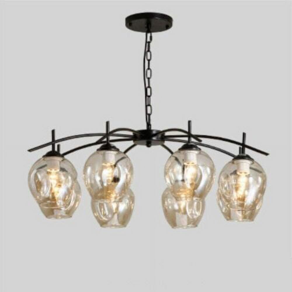 KPIBEST 8-Light Farmhouse Chandelier Black Pendant Light Fixtures for Dining Room Living Room Island Kitchen Foyer Bedroom