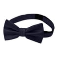 thumbnail image 6 of Jacob Alexander Men's Silk Blend Solid Color Pre-Tied Adjustable Banded Bow Tie - Navy Blue, 6 of 8