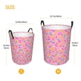 thumbnail image 5 of Balery Pink Donut Round Laundry Basket with Handles Waterproof Freestanding Laundry Hamper for Clothes Toys in the Dorm and Family-Small, 5 of 8