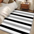 thumbnail image 5 of Black Gray Striped 3'x5' Washable Rug, Farmhouse Stripe Art Non-Slip Area Rugs for Entryway Kitchen Classroom, StainResistant Dorm Throw Carpet, Low Pile Soft Indoor Floor Mat, 5 of 9