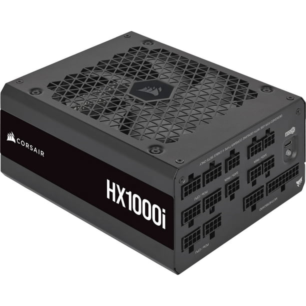 Fuente de alimentación ATX Corsair HX1000i totalmente modular y de ruido ultrabajo - Compatible con ATX 3.1 y PCIe 5.1 - Ventilador con cojinetes fluidodinámicos - Compatible con el software CORSAIR i