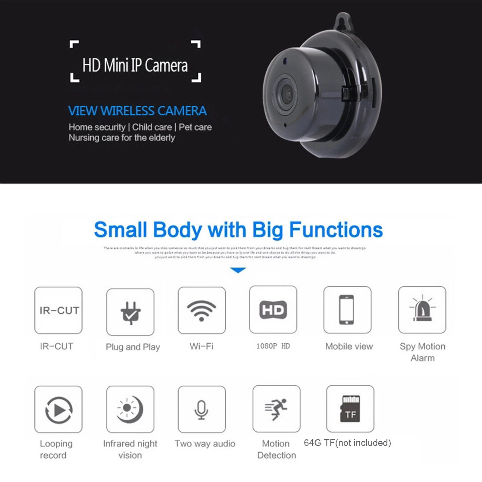 V380 Pro WiFi HD Camera Home Security IP Camera Two Way Audio Wireless Mini Camera Night Vision CCTV Baby Monitor