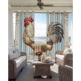 thumbnail image 6 of Retro Rooster Blackout Curtains for Bedroom Living Room Darkening Curtains 96 Inches Long Blue White Striped Farmhouse Window Curtain 2 Panels Set Insulated Window Treatment Grommet Drapes 52"x96", 6 of 9
