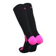thumbnail image 2 of Pink Ribbon Awareness Over the Calf Socks (Black/Neon Pink, Large), 2 of 2