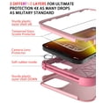 thumbnail image 7 of Diverbox for iPhone 13 Pro Max Case [Shockproof] [Dropproof] [Tempered Glass Screen Protector + Camera Lens Protector],Heavy Duty Protection Phone Case Cover for Apple iPhone 13 Pro Max (Pink), 7 of 7