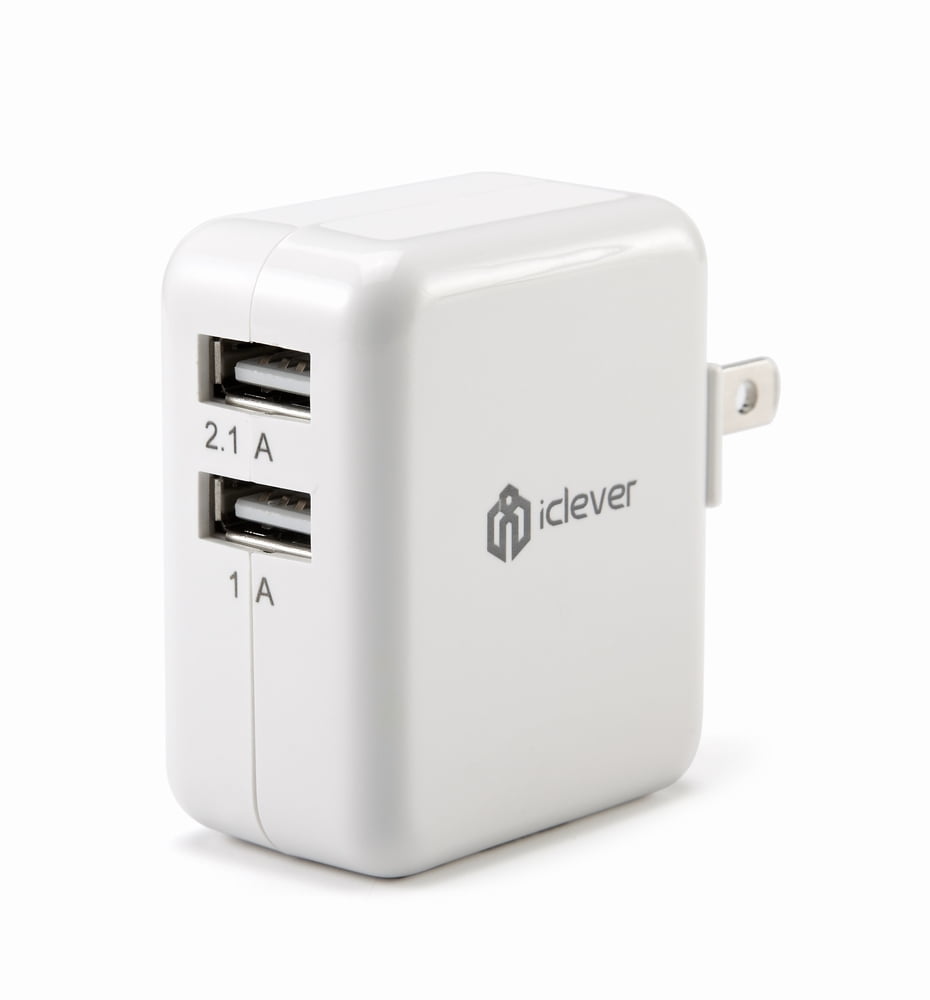 iClever Dual USB Wall Charger Portable Travel Charger with Foldable AC Plug for iPhone iPad