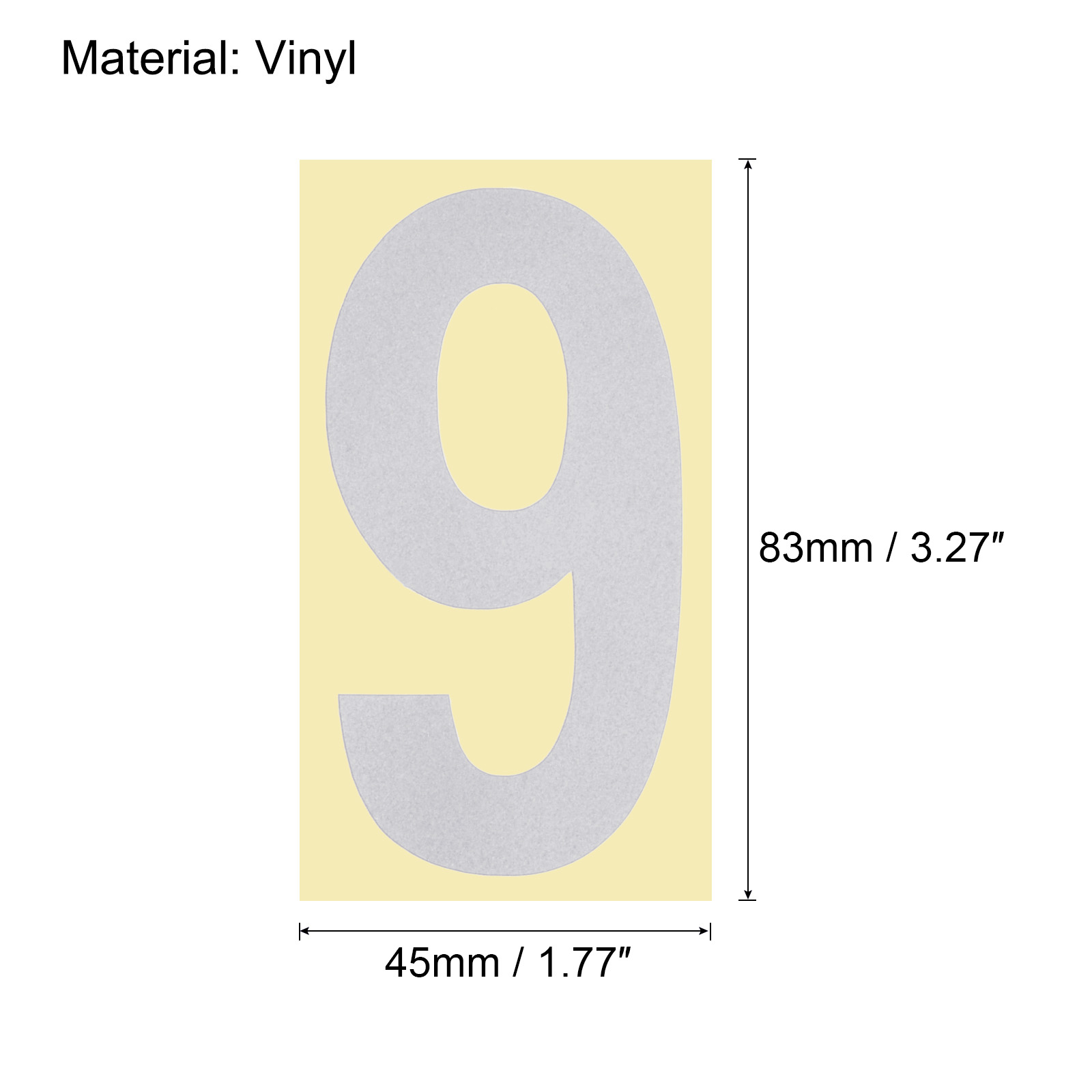 Unique Bargains 3.27 Inch Reflective Mailbox Sticker 0-9 Vinyl Number Silver 3 Set
