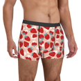 thumbnail image 4 of Salouo Red Strawberry Print Men's Boxer Briefs,Breathable Underwear Elastic Waistband Briefs for Men -Small, 4 of 8