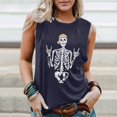 thumbnail image 2 of Trendfront Womens Skull Graphic Tops Figure Print Sleeveless Crewneck Casual Loose Fit Tank Tee Trendy Fashion T Shirts Daily Clothes, 2 of 6