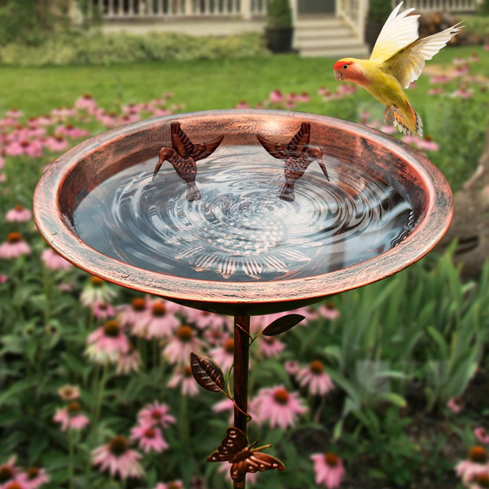Bird Bath, Standing Diameter, Rustproof Bath for Outdoor Garden, Sturdy Construction