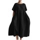thumbnail image 1 of Vestido de Verano de Manga Corta para las Mujeres, Moda Casual Cuello Redondo, Vestido Sólido, Vestido Casual Sexy para las Mujeres, 1 of 4