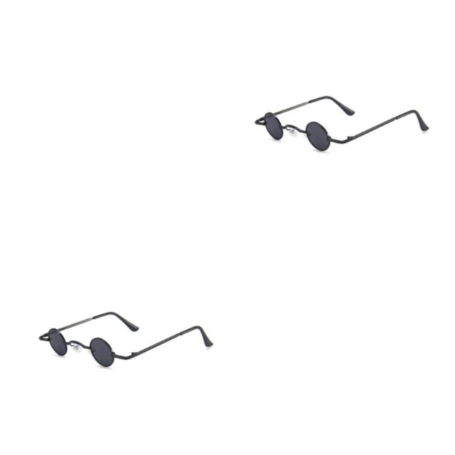 Qarigey Mini gafas de sol, Protector de ojos, gafas Retro, pequeñas, ligeras, multiusos, senderismo, suministros atractivos para niños Negro/Gris 2piezas