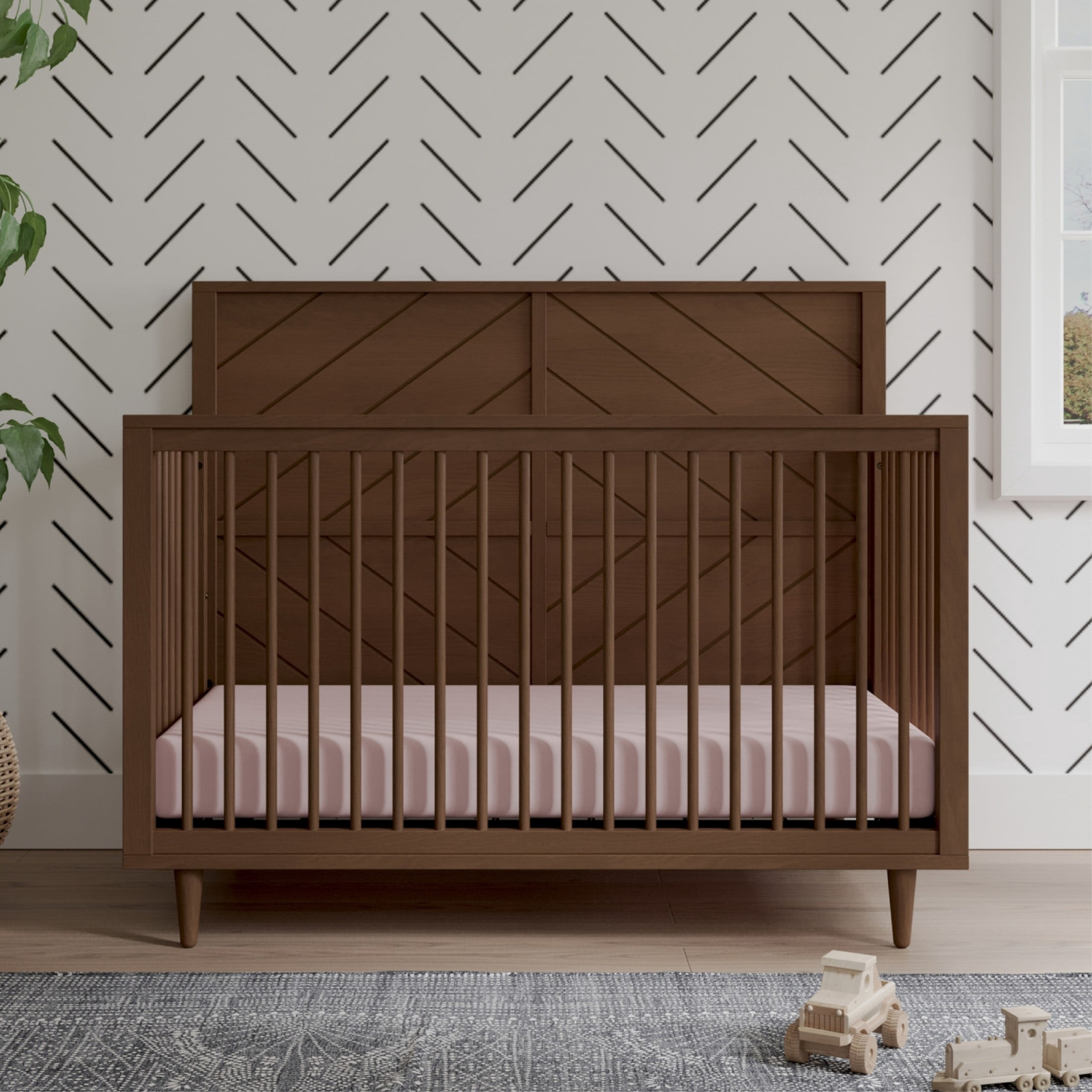Child Craft Surrey Hill Crib and Dresser Nursery Set, 4-in-1 Convertible Crib with 3-Drawer Dresser, Toasted Chestnut, 2-Piece