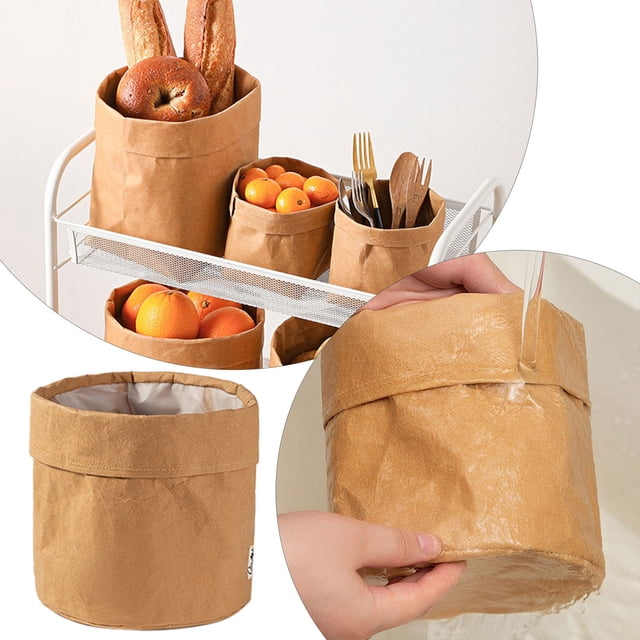 Sac de Rangement en Papier pour Réfrigérateur de Cuisine, Sac de Rangement en Cuir Lavable pour Papier - Pochette Organisatrice de Réfrigérateur Réutilisable pour Produits, Viandes Délicates et Restes, Doublure de Cuisine Polyvalente Résistante aux Déchirures
