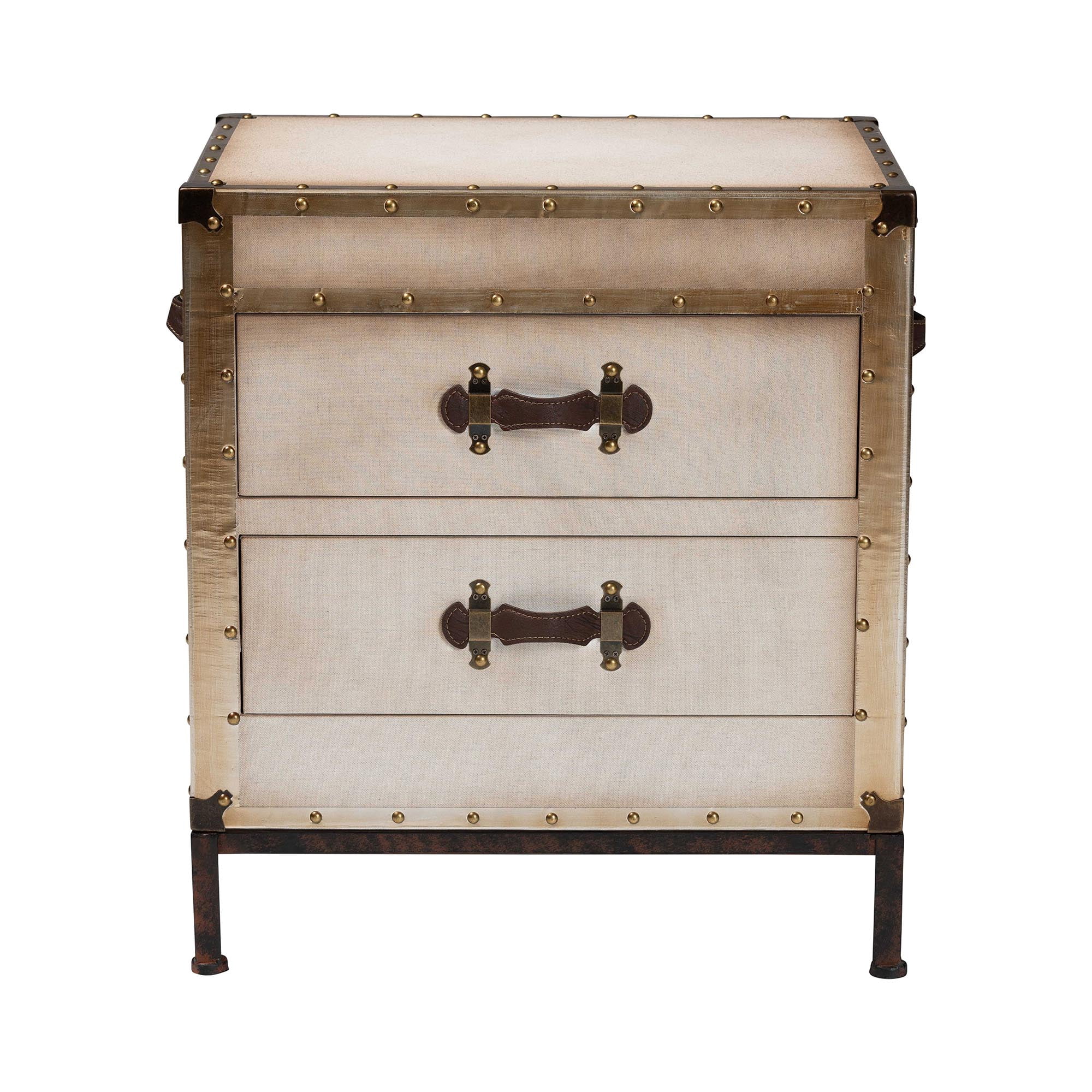 Baxton Studio Laura Vintage Trunk, 2-Drawer, Coffee