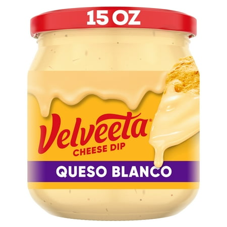 Velveeta Queso Blanco Cheese Dip, 15 oz Jar, Shelf-Stable