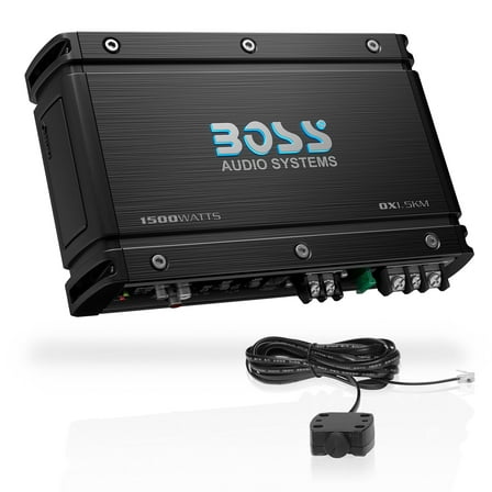 BOSS Audio Systems OX1.5KM Onyx Series Car Audio Subwoofer Amplifier – 5000 High Output, Class A/B, 2/4 Ohm, Low/High Level Inputs, Low Pass Crossover, MOSFET Power, Monoblock, Full Range, Stereo