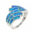 thumbnail image 1 of Sterling silver 925 women men blue synthetic opal ring size 5, 1 of 4