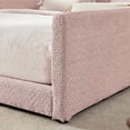 thumbnail image 4 of YYAo Full Size Modern Platform Bed with Protective Safety Rails, Pocket Spring Foundation, Upholstered Headboard and Boucle Fabric Design, Pink, 4 of 8