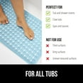 thumbnail image 4 of GORILLA GRIP Patented Bath Tub Shower Mat, Machine Washable Bathtub Floor Liner Mats, Suction Cups and Drain Holes to Keep Tubs Clean, Soft on Feet, Bathroom Essentials, 35x16 Inch, Clear Blue, 4 of 10