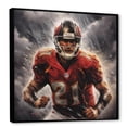 thumbnail image 2 of Designart "Crimson Storm Football Warrior" Football Floater Framed Canvas Prints, 2 of 5