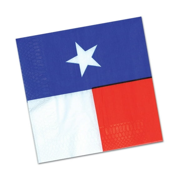 Party Central Club Pack of 192 Red and Blue Texas Star Disposable Luncheon Party Napkins 5"